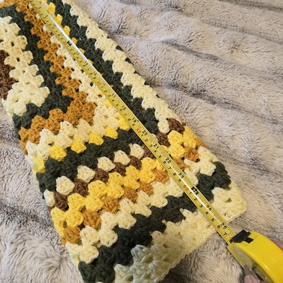 Cream and Yellow Crochet Cardigan with Retro Granny Squares - Picture 3 of 5